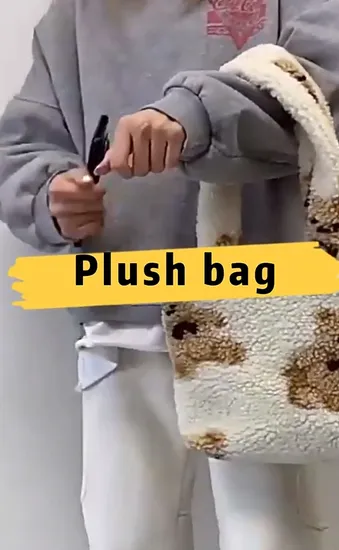 Bolso de hombro personalizado con forma de pata de gato, juguetes de peluche, transparente, blanco y negro, Ita Bag